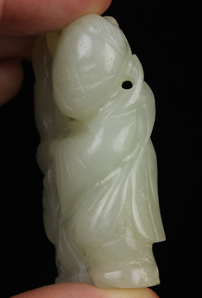 White Jade Wise Man Toggle – Kojima Jade 孤島異國玉雕系列商