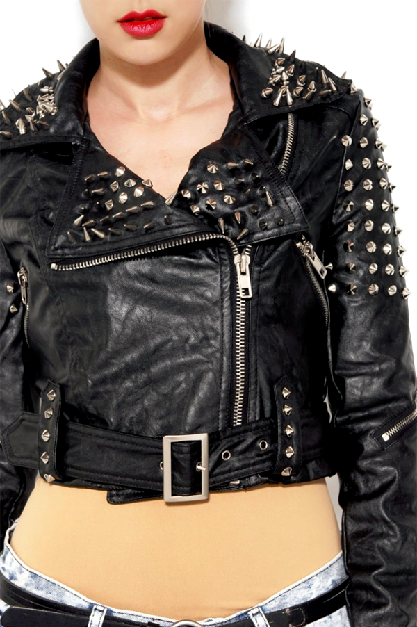 Moto Punk Rock Leather Spike Jacket – Elite Financial