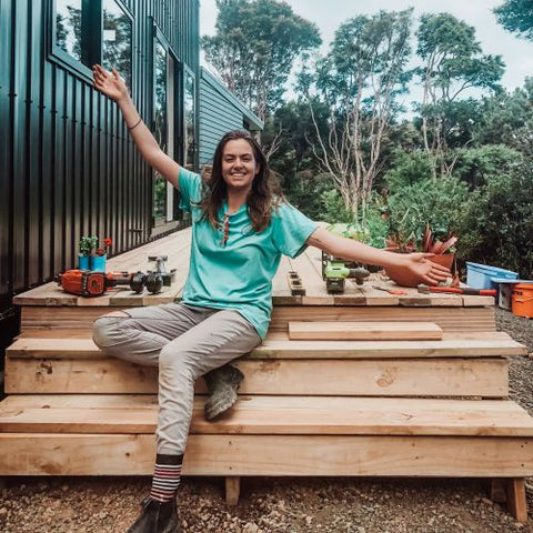 Steph Ama Ambassador in her Tiny House