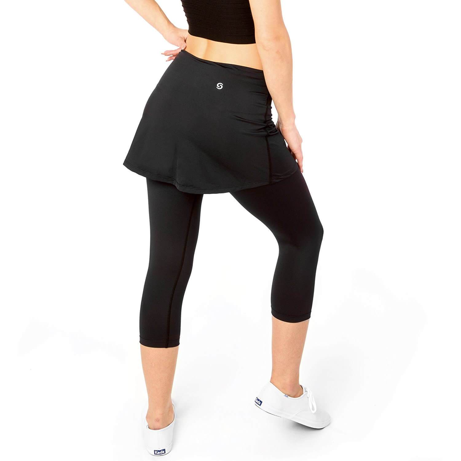 workout pants with skirt attached