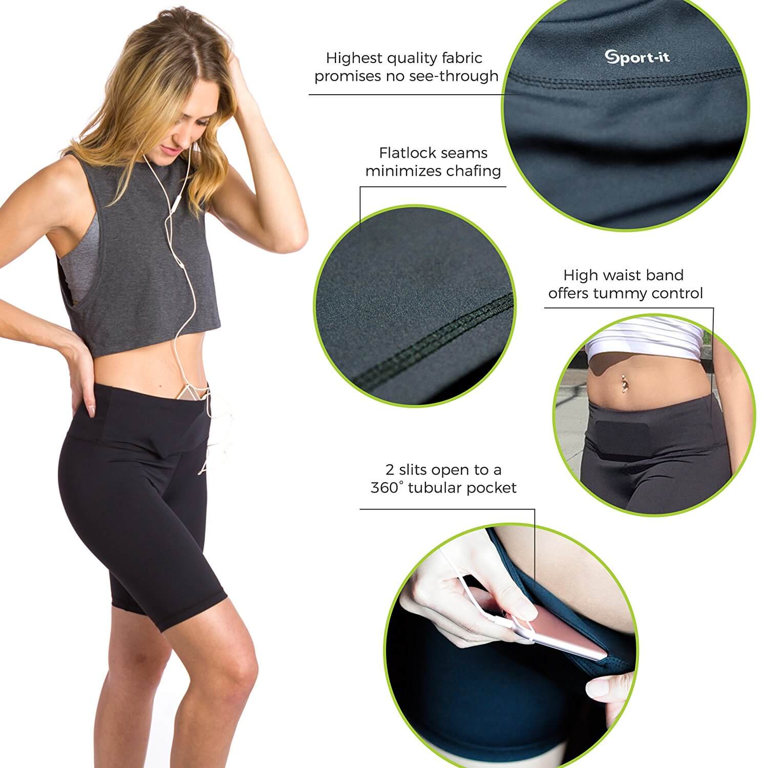 tummy control running shorts