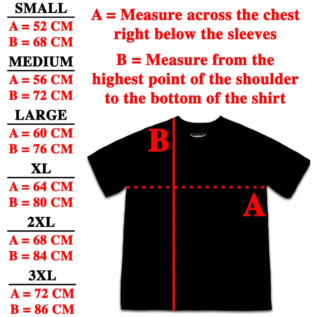 praying rabbit tee size chart