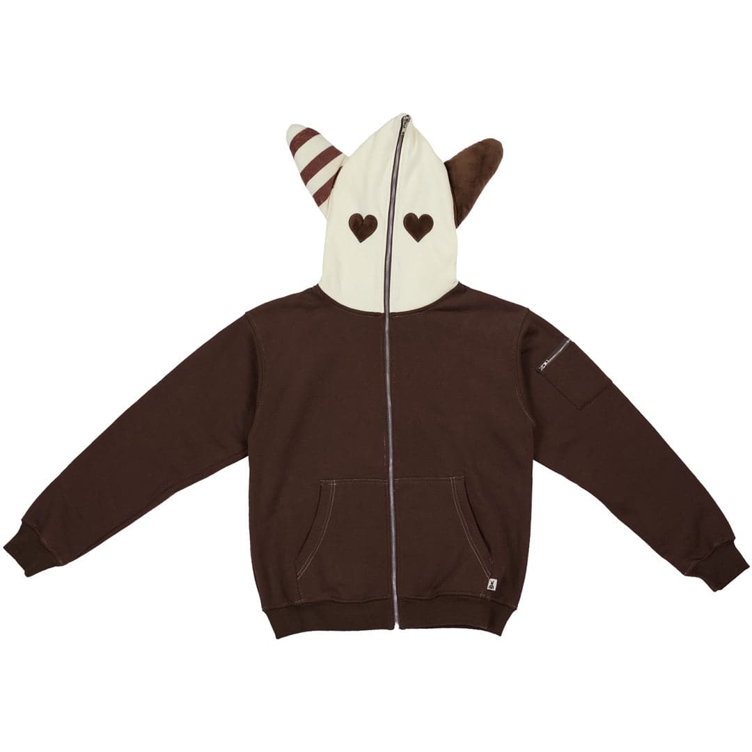 Bunny Hoodie With Plush Ears (CREAM/BROWN)