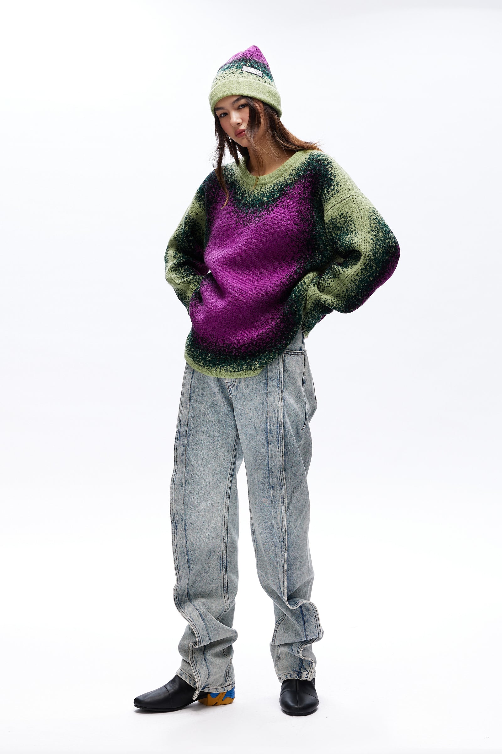 Amachi. Gradation Knit Green-