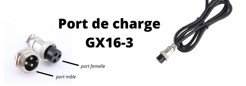 Chargeur électrique rapide pour trottinette V3 et V3+ de Voltek - 36V - 3A  - 10S