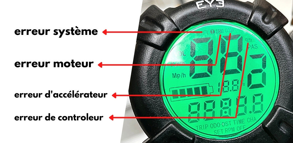 affichage erreur trottinette électrique dualtron display ecran lcd