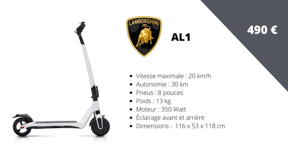 caracteristiques trottinette electrique al1 lamborghini