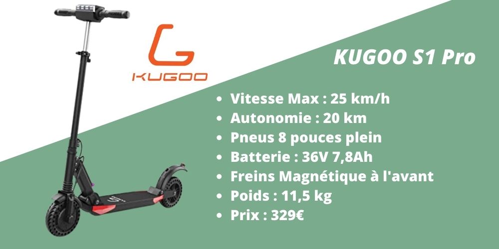 trottinette électrique kugoo s1 pro 350w