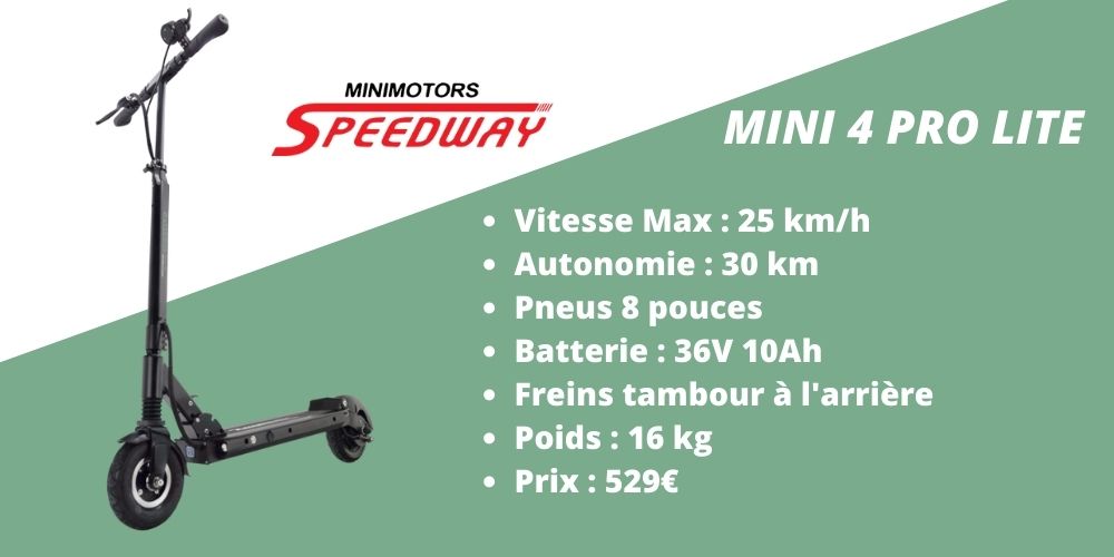 trottinette électrique speedway mini 4 pro lite minimotors 350W