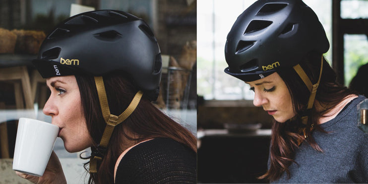 Bern Lenox Bike Helmet Black Satin Gold Women Style