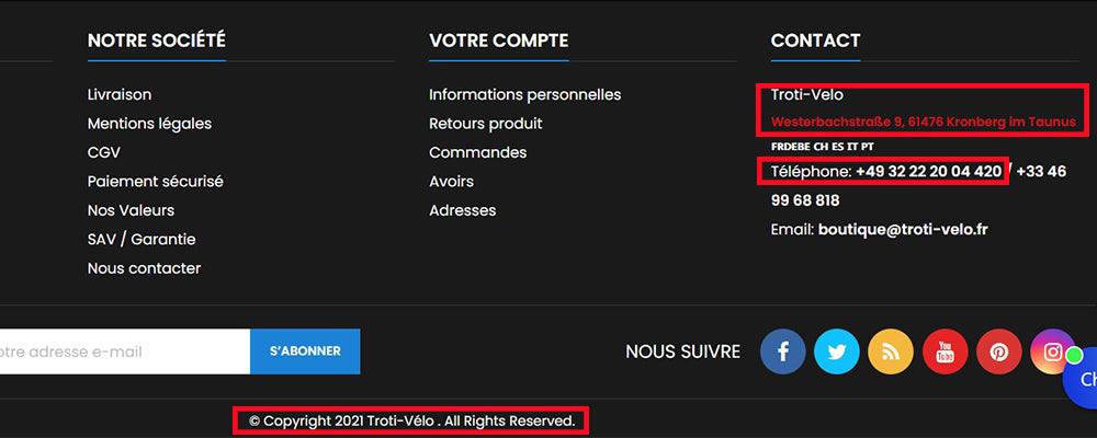 coordonnées telephone troti-velo.fr arnaque