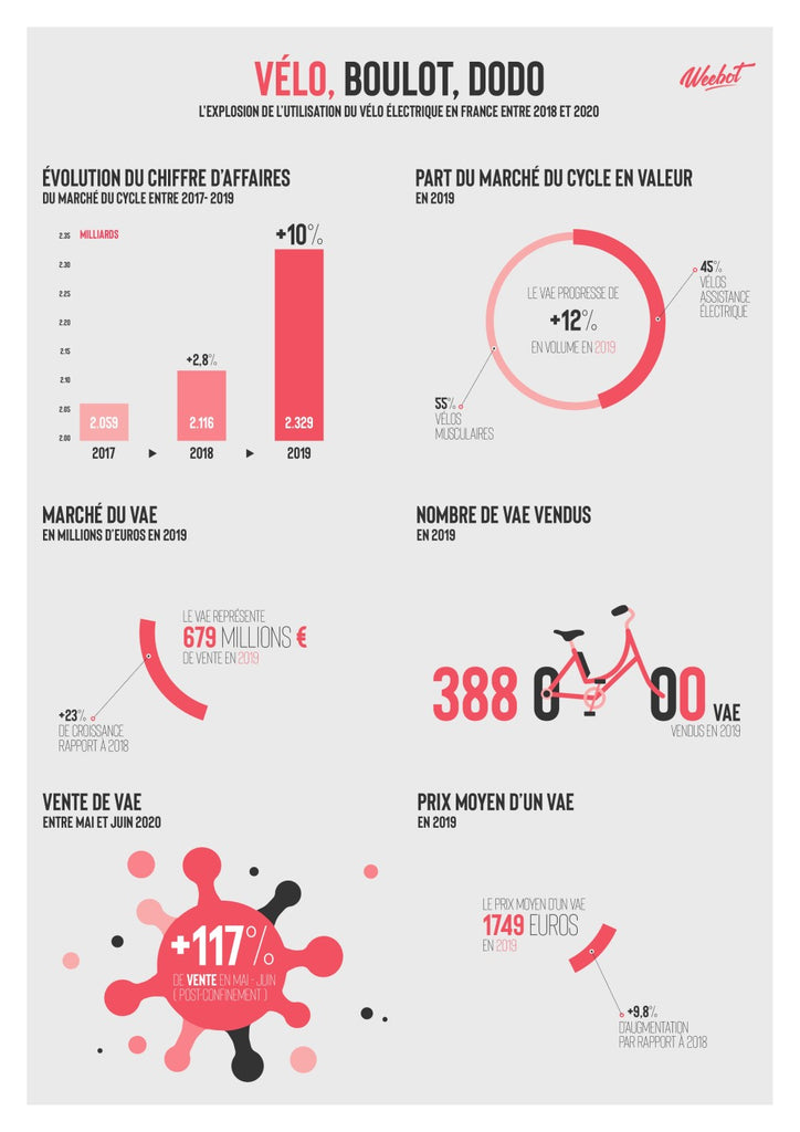 infografía venta de bicicletas eléctricas francia