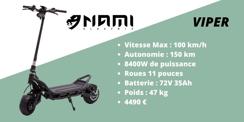 trottinette électrique nami viper burn-e caractéristiques