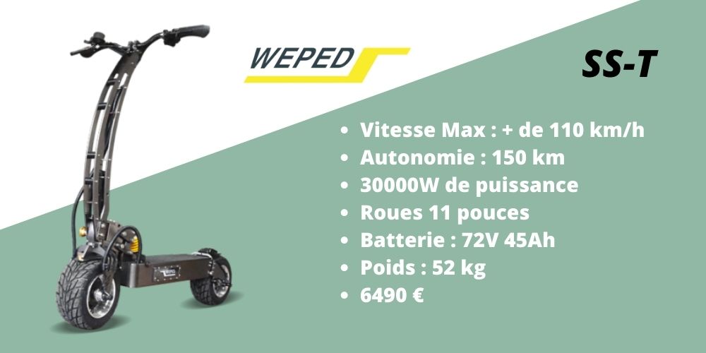 trottinette électrique weped ss-t caractéristiques