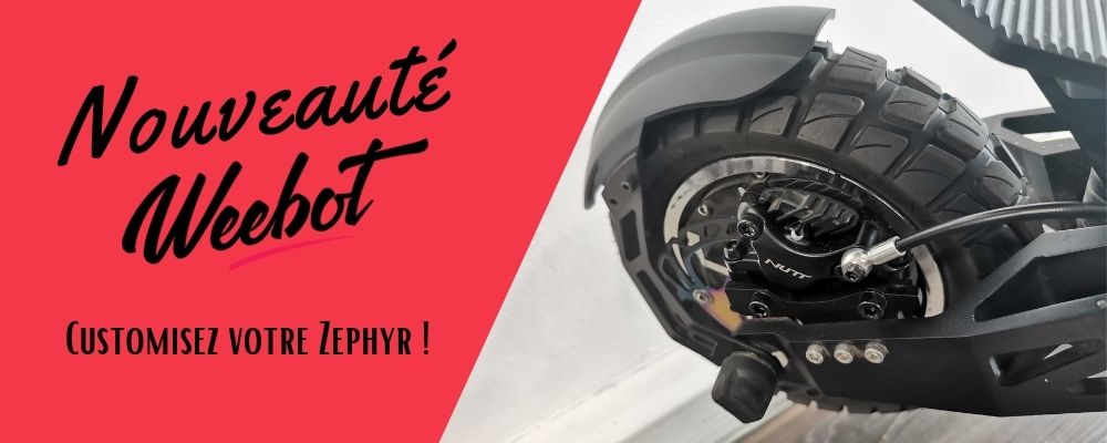 trottinette électrique weebot zephyr customisée pneu off road kit frein nutt