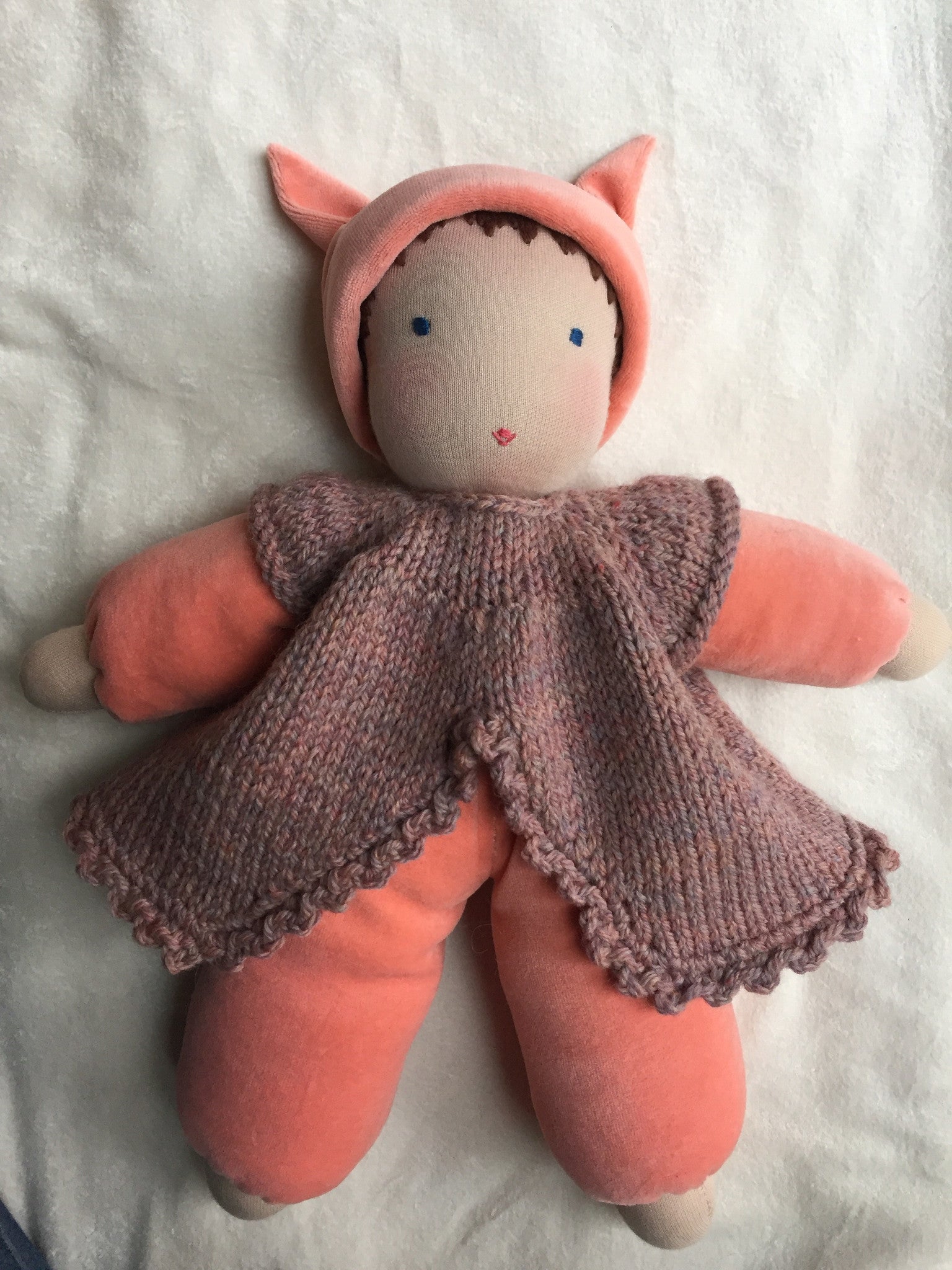first baby doll, cuddle doll, cotton velour doll, waldorf doll, snuggle doll, toddler doll, nursery gift, baby shower gift