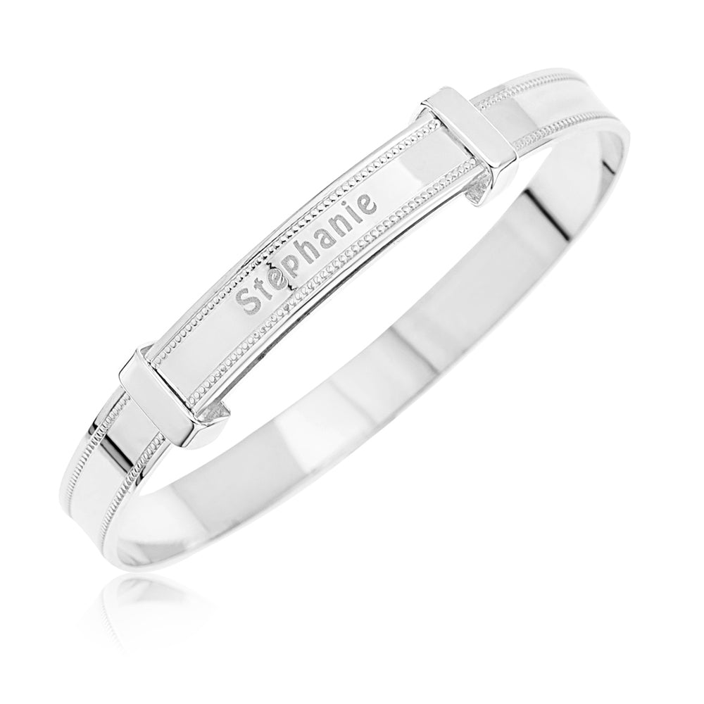 Baby's Bangles Personalized With Name and Expandable - STERLING SILVER