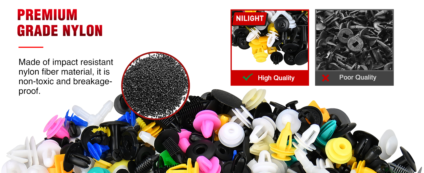 1000PCS Universal Mixed Car Clips with 1PCS Fastener Remover material