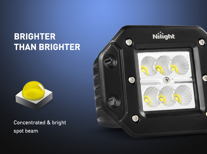 Nilight 2 Pcs ZH050 18W Flood Flush Mount LED Light
