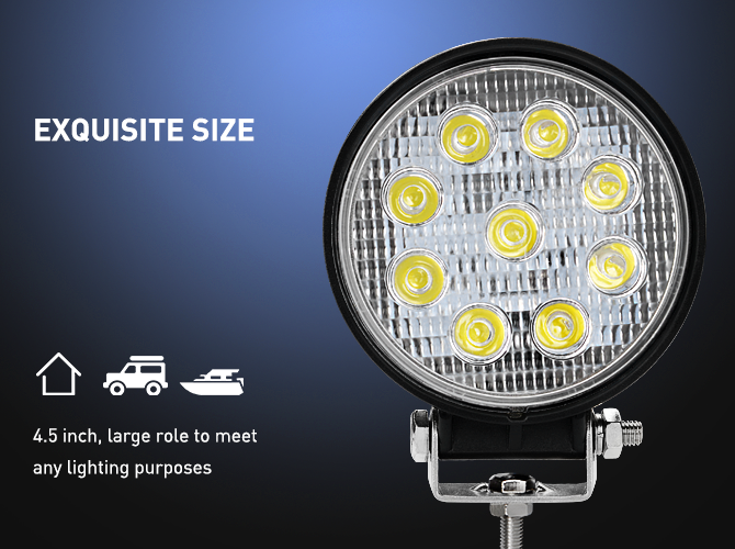 4.5-Inch Round 27W offroad led work lights