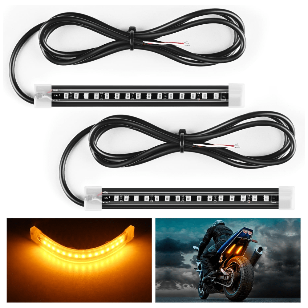 5" 15Leds Amber Light Strip 2PCS Nilight