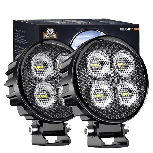 LED Work Light 3" 12W 1500LM Round Flood Built-in EMC LED Work Lights (Pair)