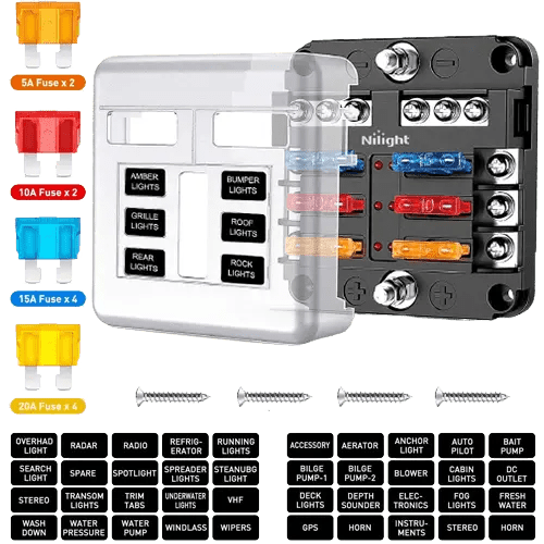 Accessories 6 Way Blade Fuse Block