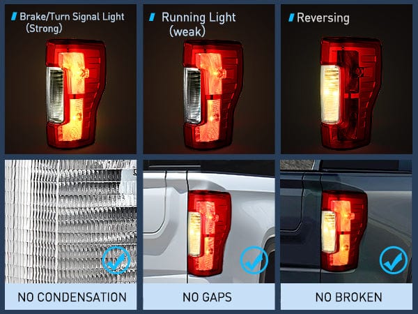 Taillight Assembly Compatible with 2017-2019 Ford F250 F350 Super Duty Rear Lamp Replacement OE Style Passenger Side Red Lens Nilight