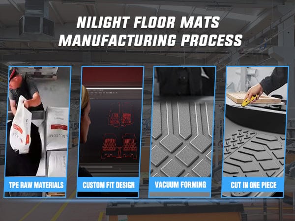 Nilight Floor Mats for Toyota Tacoma Double Cab 2005 2006 2007 2008 2009 2010 2011 2012 2013 2014 2015 All Weather Custom Fit Heavy Duty Floor Liners