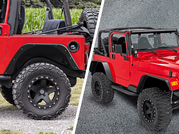 Off-Road Fender Flares Kit Compatible with 1997-2006 Wrangler TJ & LJ Nilight