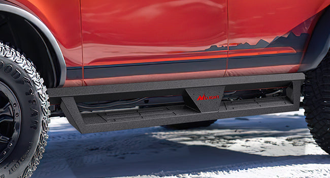 2021-2023 Ford Bronco 4 Door Running Boards Dual-Stage Textured Black Powder Coated Slip-Proof Side Step Nerf Bars Running Boards