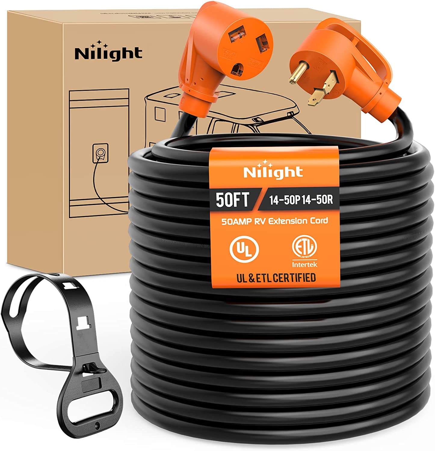 30Amp 50FT RV Extension Cord Nilight