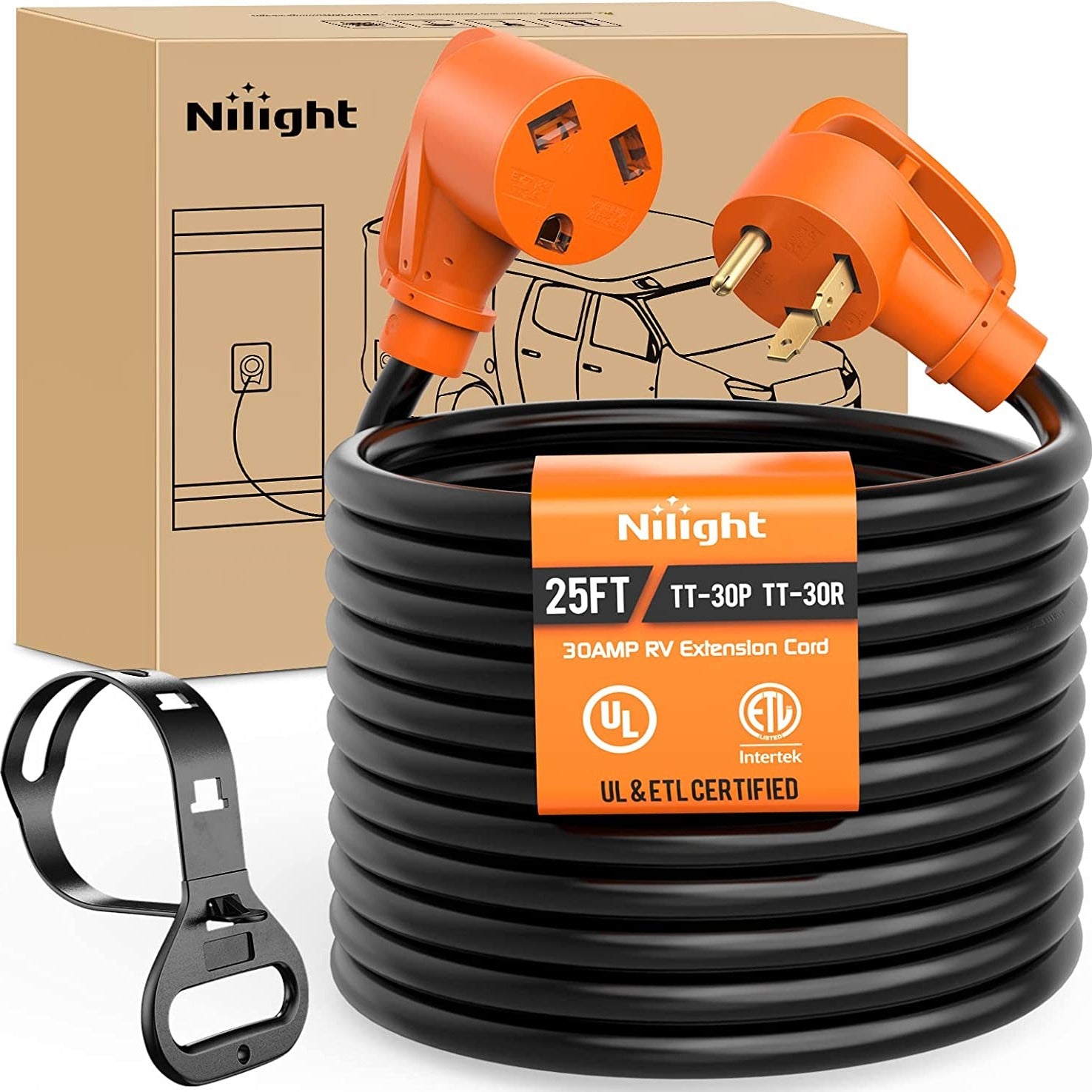 30Amp 25FT RV Extension Cord Nilight