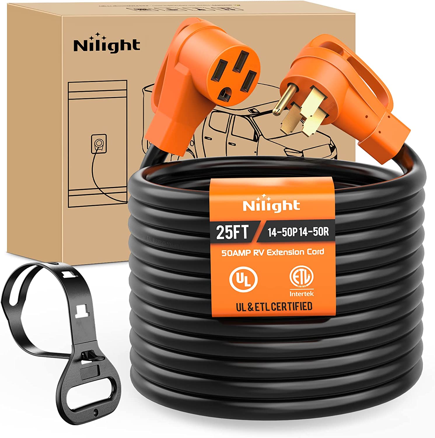 50Amp 25FT RV EV Extension Cord Nilight