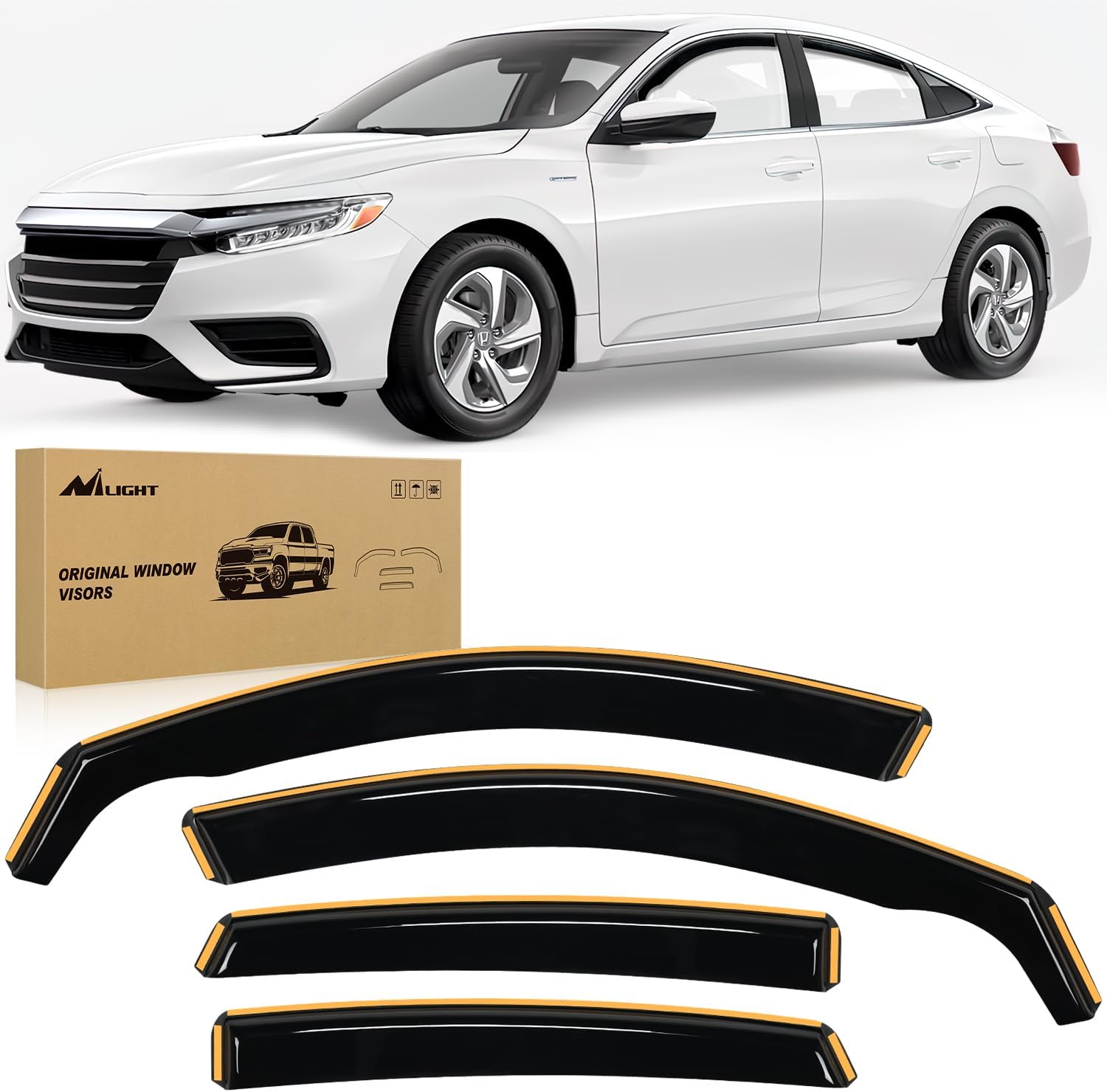 2018-2023 Honda Accord Rain Guards Acrylic 4Pcs Nilight