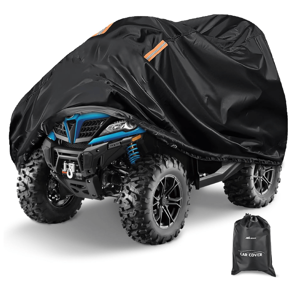 ATV Cover Waterproof 420D Heavy Duty Ripstop Material Black Protects 4 Wheeler from Snow Rain All Season All Weather UV Protection Fits up to 86" Nilight