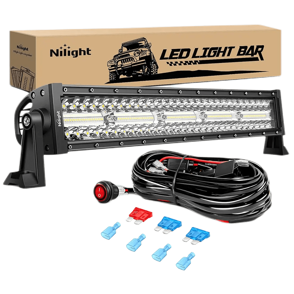 Light Bar Wiring Kit 22" 480W 28800LM Triple Row Spot/Flood Led Light Bar | 12FT Wire 3Pin Switch