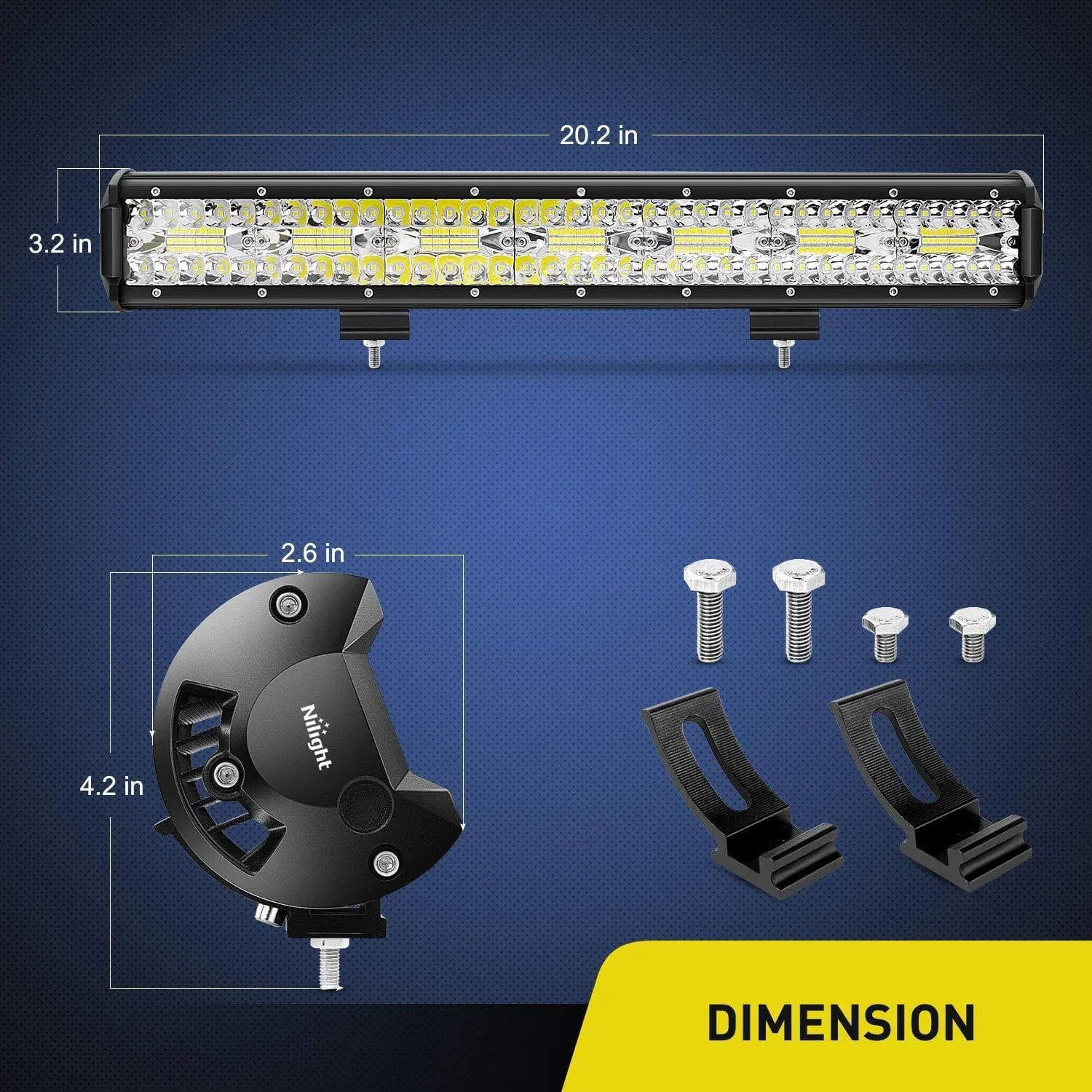 20 Inch 420W Triple Row Spot Flood Led Light Bar | 2Pcs 4 Inch 60W