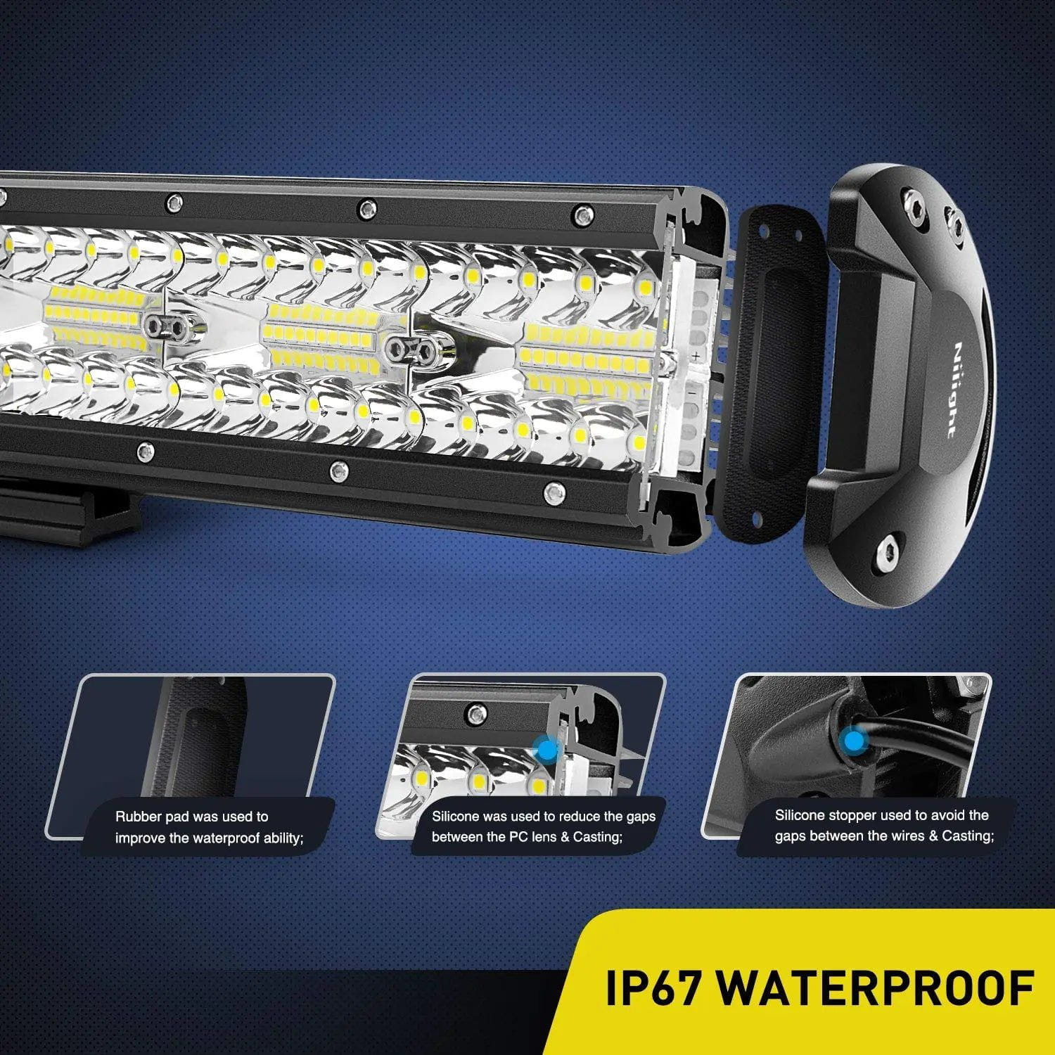 20 Inch 420W Triple Row Spot Flood Led Light Bar | 2Pcs 4 Inch 60W