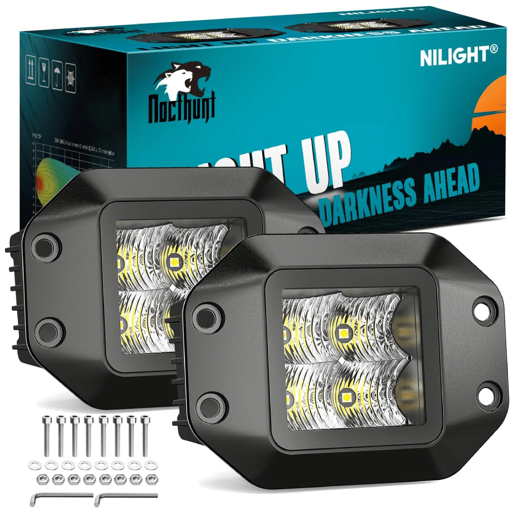 4.7" 4LED Flood Flush Mount Grill LED Pod Lights (Pair) Nilight