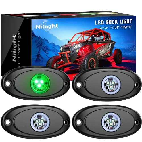 RGB Rock Lights Green LED Rock Lights (4 Pcs)