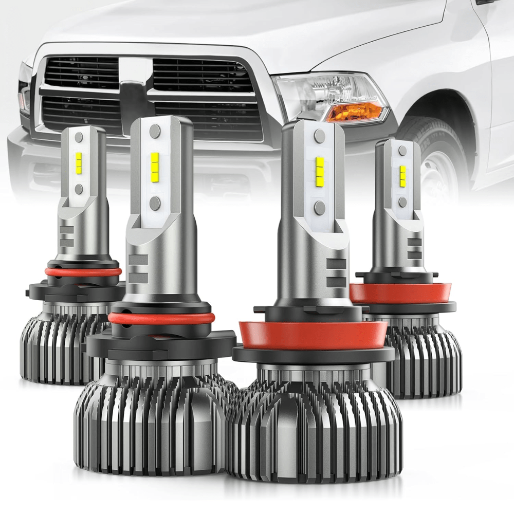 2009-2012 Dodge Ram 1500 2500 3500 9005 H11 LED Headlight Bulbs Nilight