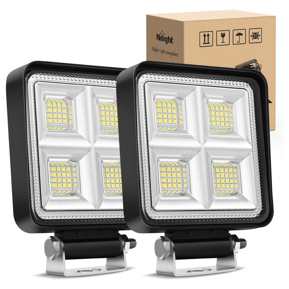 4" 64LED Square Flood LED Pod Lights (Pair) Nilight