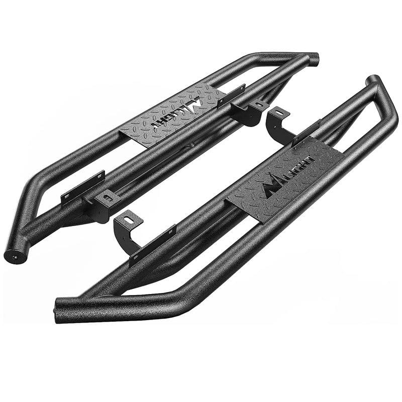 2007-2018 Jeep Wrangler JK & Unlimited 2 Door Running Boards Upgraded Dual Girder System Side Step Slip-Proof Textured Black Heavy Duty Truck Nerf Bars (No 4 DR & No JL) Nilight