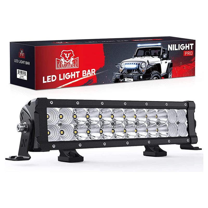 13.5" 120W 14400LM Double Row Osram P8/5W Chips Spot/Flood Led Light Bar Nilight