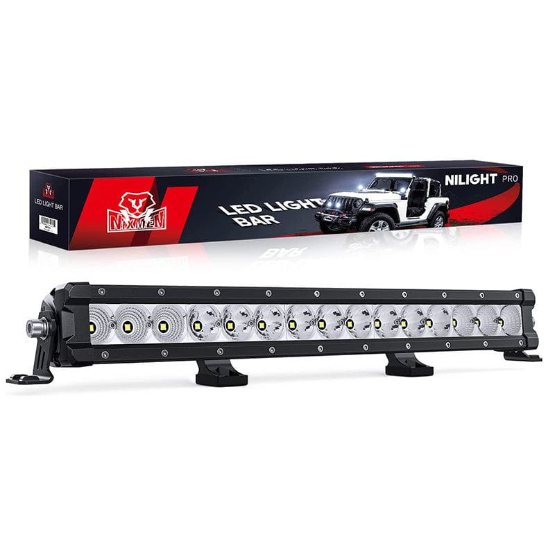 20" 75W 9000LM Osram P8/5W Chips Slim Spot/Flood LED Light Bar Nilight