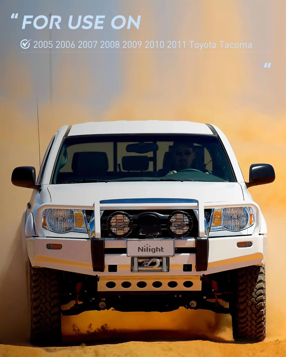 2005-2011 Toyota Tacoma Headlight Assembly Chrome Case Amber