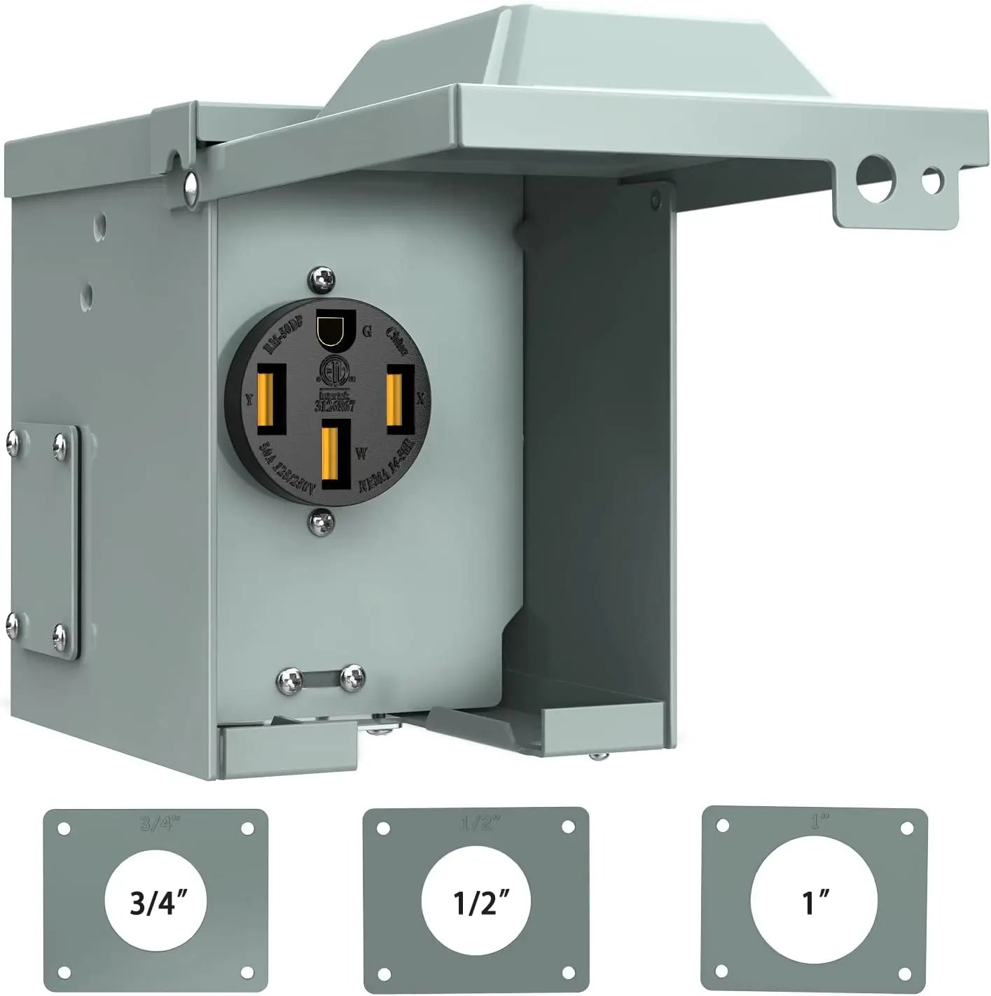 accessory Nilight 50AMP RV EV Power Outlet Box 125/250V NEMA 14-50R Receptacle Box Heavy Duty Pre-drilled ETL Listed Enclosed Lockable Box Waterproof Outlet for RV Camper Caravan Motorhome Van, 2 Years Warranty