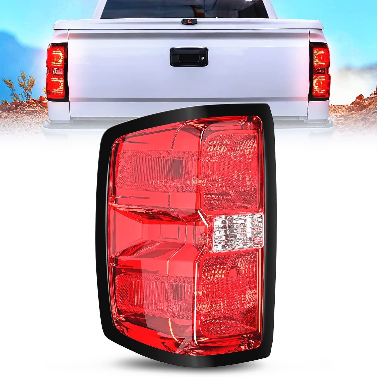 2014-2019 Chevy Silverado 1500 2500HD 3500HD 2015-2019 GMC Sierra 3500HD  2019 Silverado 1500LD Taillight Assembly Rear Lamp Driver Side