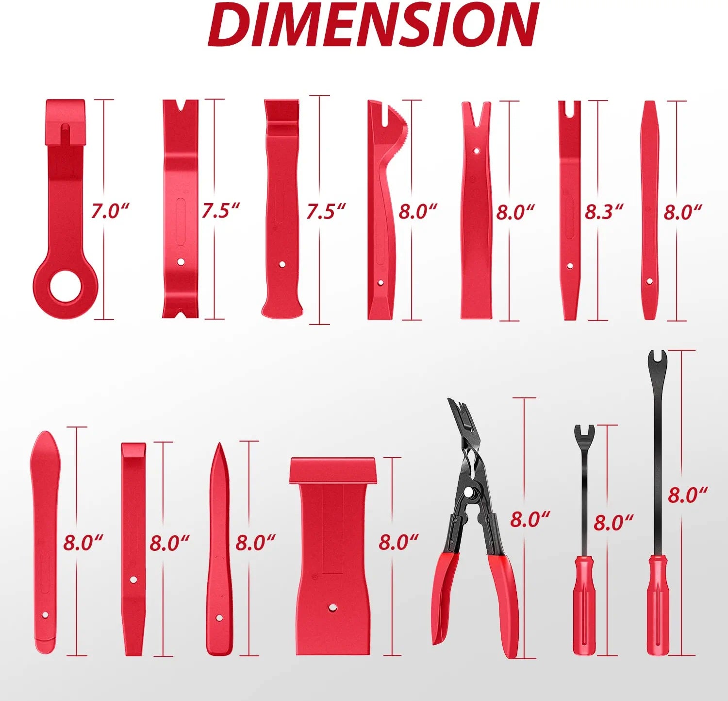 102 Pcs Trim Removal Tool Kit Red – Nilight